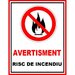 Placuta de avertisment risc de incendiu